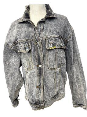 Vintage Retro Jordache Denim Jacket Embellished W/Rhinestones & Button Accents M